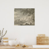 Berglandschap met een wandelaar poster (Keuken)