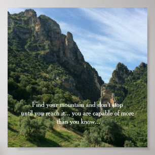 Berglandschap met inspirerende quote poster