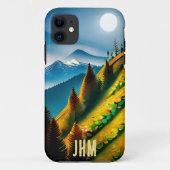 Berglandschap met volle maan Case-Mate iPhone case (Achterkant)