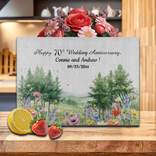 Berglandschap met wilde bloemen 70ste huwelijksver snijplank
