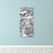 Berglandschap, na Huang Gongwang 1671 Canvas Afdruk (Insitu (Houten vloer))