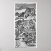Berglandschap, na Huang Gongwang 1671 Poster (Voorkant)