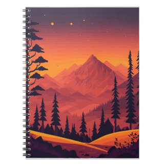 Berglandschap Nachtscène Notitieboek