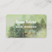 Berglandschap natuur Foto Kunst Pijnbomen Mist Visitekaartje (Voorkant)