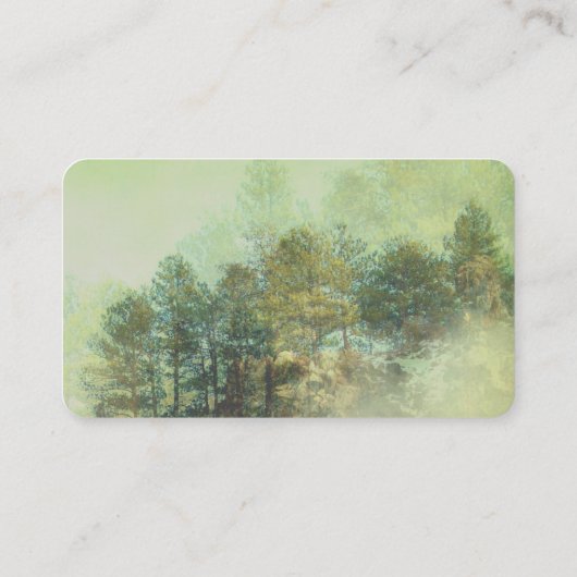 Berglandschap natuur Foto Kunst Pijnbomen Mist Visitekaartje (Achterkant)