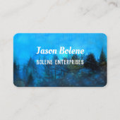 Berglandschap natuur kunst in blauw visitekaartje (Voorkant)