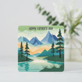 Berglandschap Natuur Vaderdag Feestdagenkaart (Staand voorkant)
