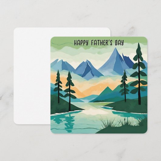 Berglandschap Natuur Vaderdag Feestdagenkaart (Voorkant / Achterkant)