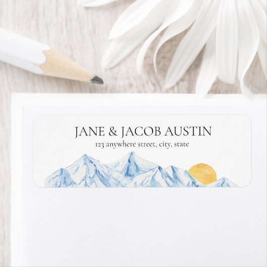 Berglandschap Natuur winterlandschap retouradres Etiket (Insitu)