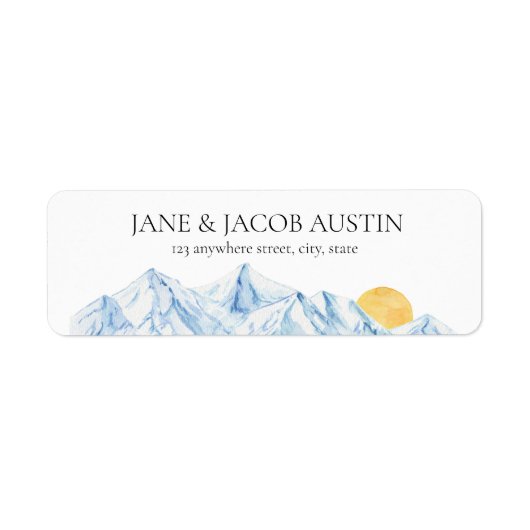 Berglandschap Natuur winterlandschap retouradres Etiket (Voorkant)