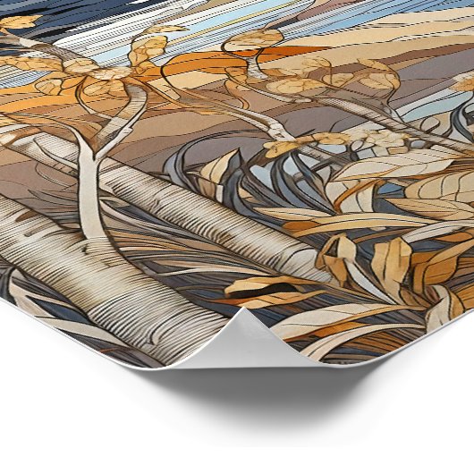 Berglandschap Neutral Wall Art Poster (Hoek)