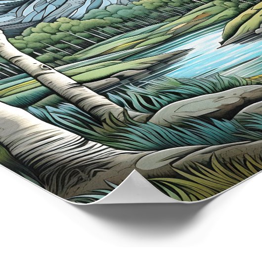 Berglandschap Neutral Wall Art Poster (Hoek)