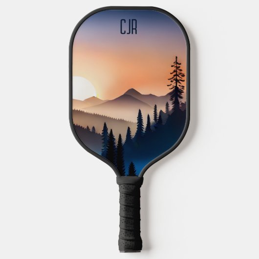 Berglandschap op Sunrise Monogram Pickleball Paddle (Voorkant)