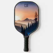 Berglandschap op Sunrise Monogram Pickleball Paddle (Achterkant)