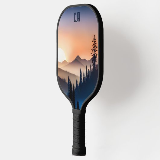 Berglandschap op Sunrise Monogram Pickleball Paddle (Links)
