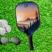 Berglandschap op Sunrise Monogram Pickleball Paddle