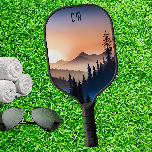 Berglandschap op Sunrise Monogram Pickleball Paddle
