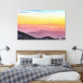 Berglandschap op zonsondergang canvas afdruk (Insitu (Slaapkamer))