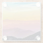 Berglandschap op zonsondergang glazen onderzetter (Achterkant)