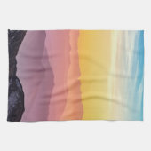 Berglandschap op zonsondergang theedoek (Horizontaal)