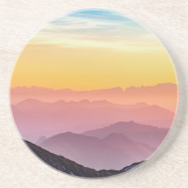 Berglandschap op zonsondergang zandsteen onderzetter