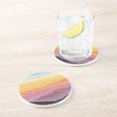 Berglandschap op zonsondergang zandsteen onderzetter (Zijkant)