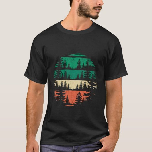Berglandschap Reflectie Bos Bomen Buiten T-shirt (Voorkant)