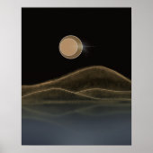Berglandschap Retro Moonlight Poster (Voorkant)