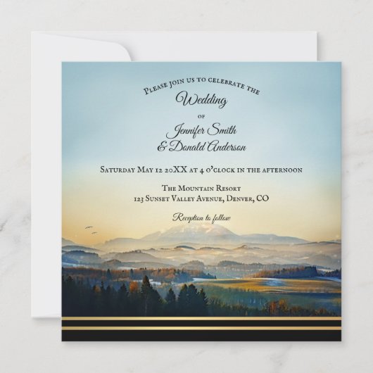 Berglandschap Schilderen Kunstmatig huwelijk Kaart (Voorkant)