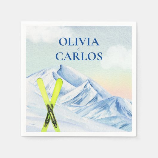 Berglandschap Ski Resort Weddenschap Servet (Voorkant)