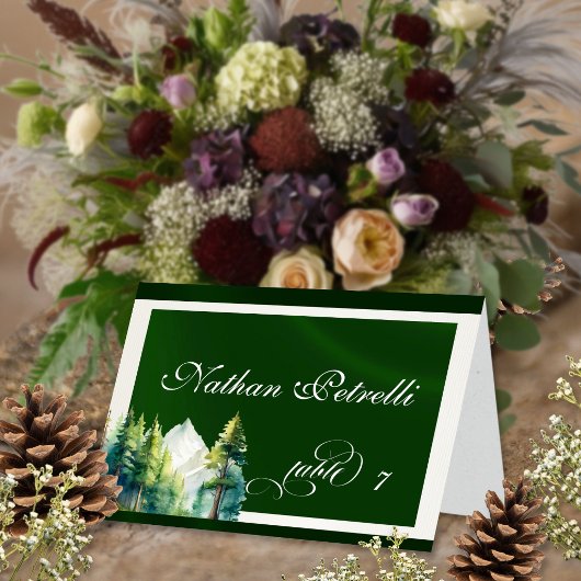 Berglandschap - Smaragd Place Card Kaart