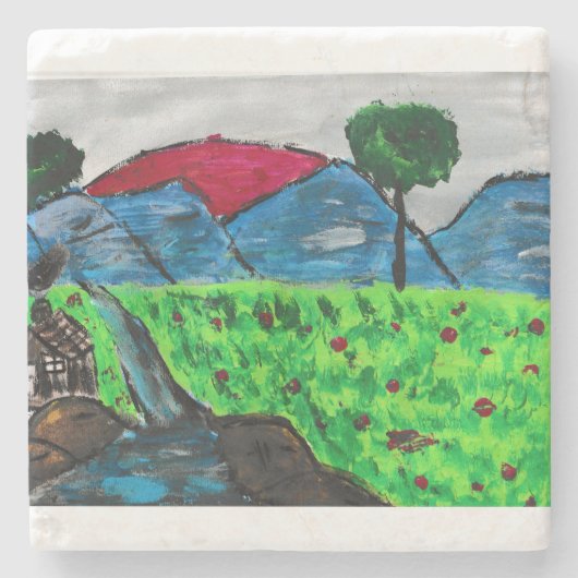 Berglandschap Stenen Onderzetter (Voorkant)