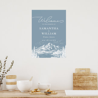 Berglandschap trouw welkomstbord poster