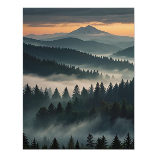 Berglandschap Uitzicht Foto Afdruk (Voorkant)