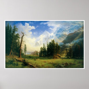 Berglandschap van Albert Bierstadt Poster