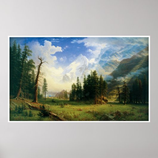 Berglandschap van Albert Bierstadt Poster (Voorkant)
