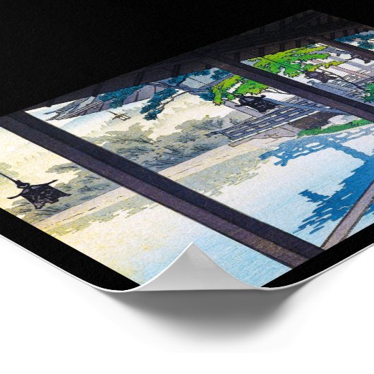 Berglandschap van het hol-japanse tuinmeer poster (Hoek)