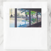 Berglandschap van het hol-japanse tuinmeer rechthoekige sticker (Tas)