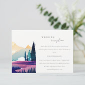 Berglandschap Veld Landschap Bruiloftsreceptie Informatiekaartje (Staand voorkant)