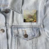 Berglandschap Vierkante Button 5,1 Cm (In situ)