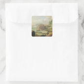 Berglandschap Vierkante Sticker (Tas)