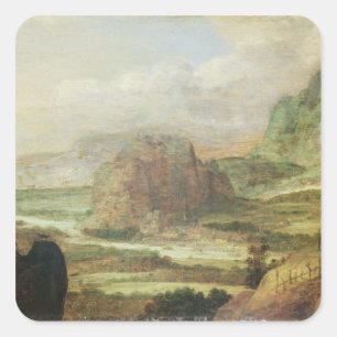 Berglandschap Vierkante Sticker