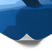 Berglandschap. Vlucht van een vogel Poster (Hoek)