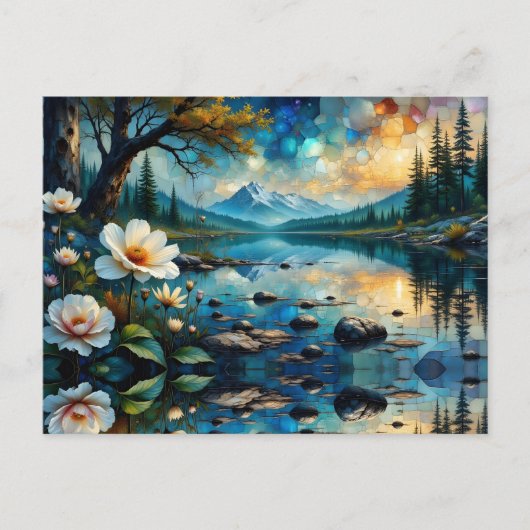 Berglandschap Waterreflectie Briefkaart (Voorkant)