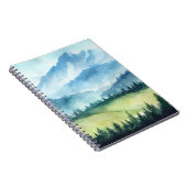 Berglandschap, waterverf artistiek illustreren notitieboek (Rechterzijde)