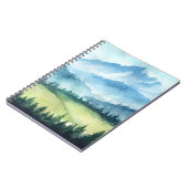 Berglandschap, waterverf artistiek illustreren notitieboek (Linkerzijde)