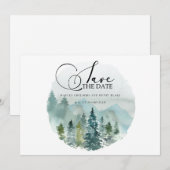 Berglandschap waterverf bruiloft Save the Date  (Voorkant / Achterkant)