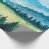 Berglandschap. Waterverf illustratie. Cadeaupapier (Hoek)