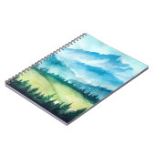 Berglandschap. Waterverf illustratie. Notitieboek (Linkerzijde)