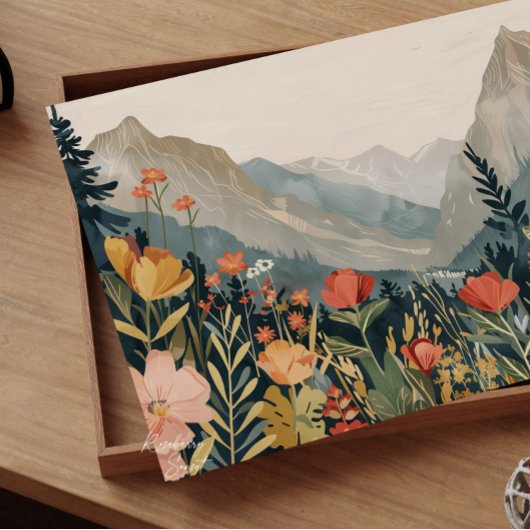 Berglandschap Wildbloemschilderij 20x16" Poster